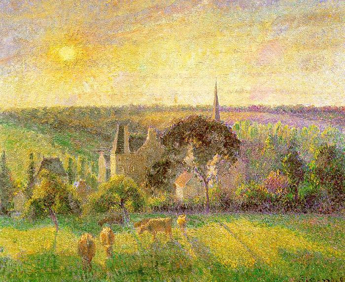 Camille Pissaro Countryside and Eragny Church and Farm oil painting picture